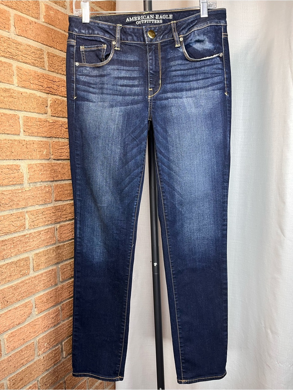 American Eagle Super Stretch Skinny Jeans Women’s 10 Dark Wash Mid Rise 30x28